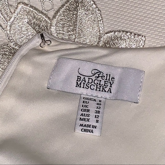 BELLE BADGLEY MISCHKA Formal Appliqué Sheath Dress - Picture 14 of 16